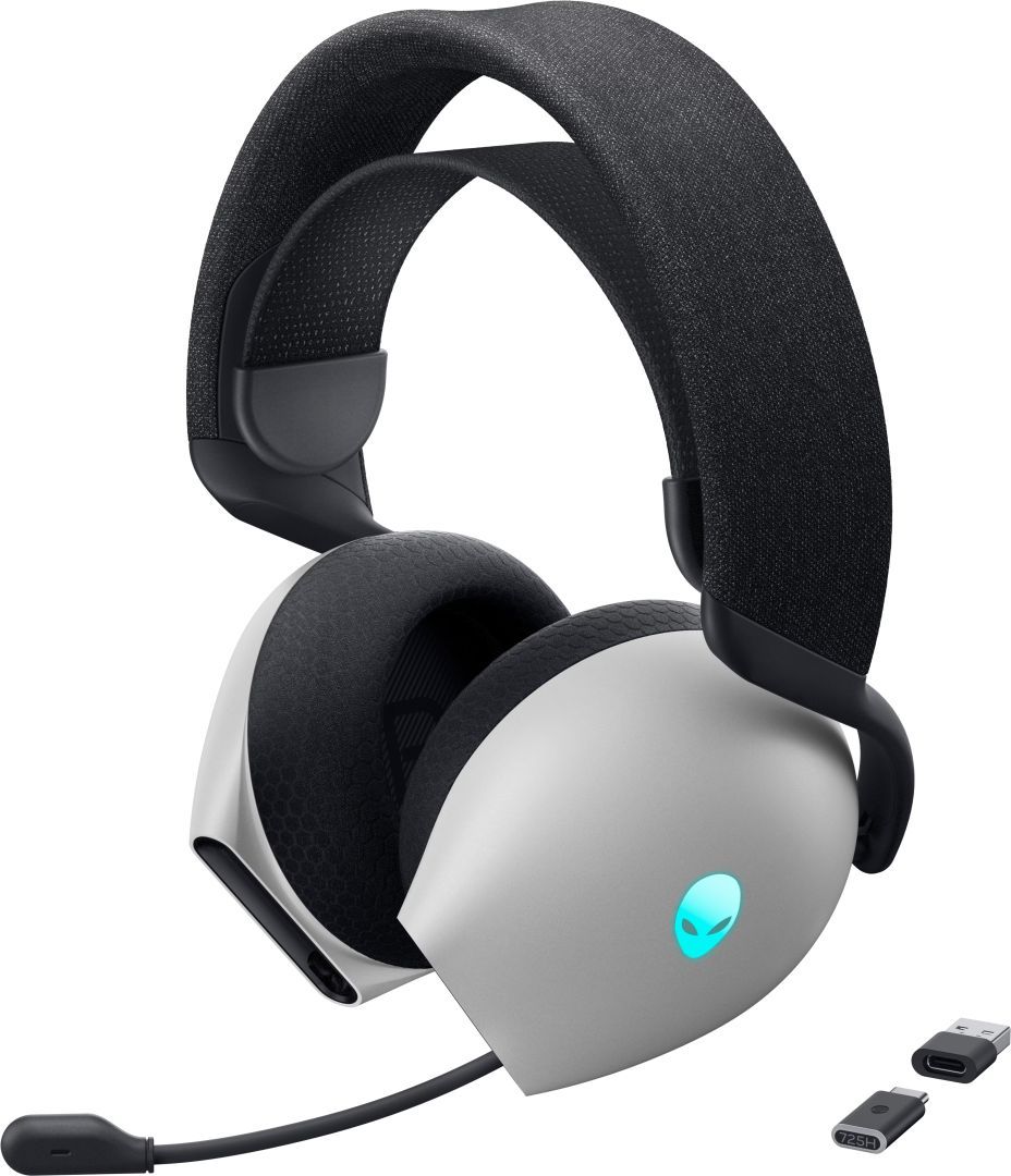 Dell AW725H Alienware Tri Mode Wireless Gaming Headset Lunar Light