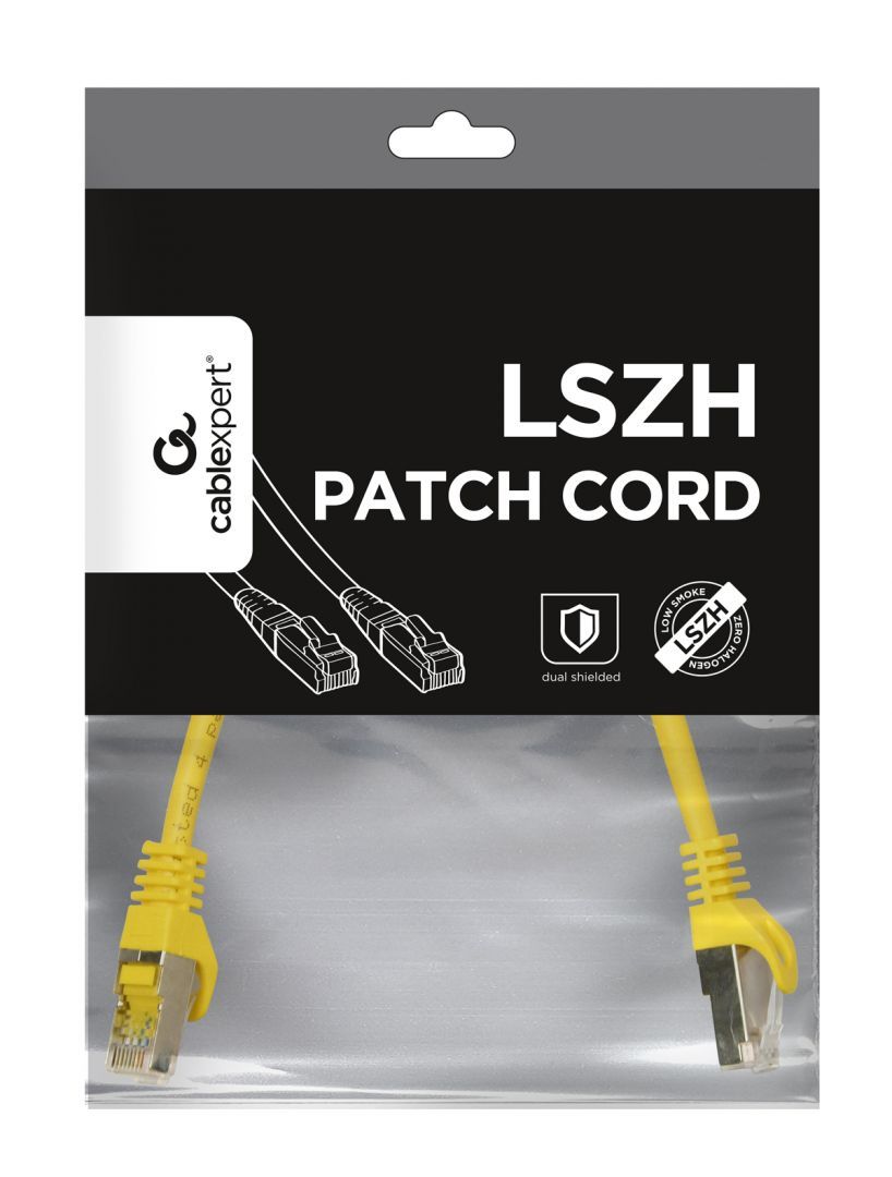 Gembird CAT6A S-FTP Patch Cable 0,25m Yellow Gembird CAT6A S-FTP Patch Cable 0,25m Yellow