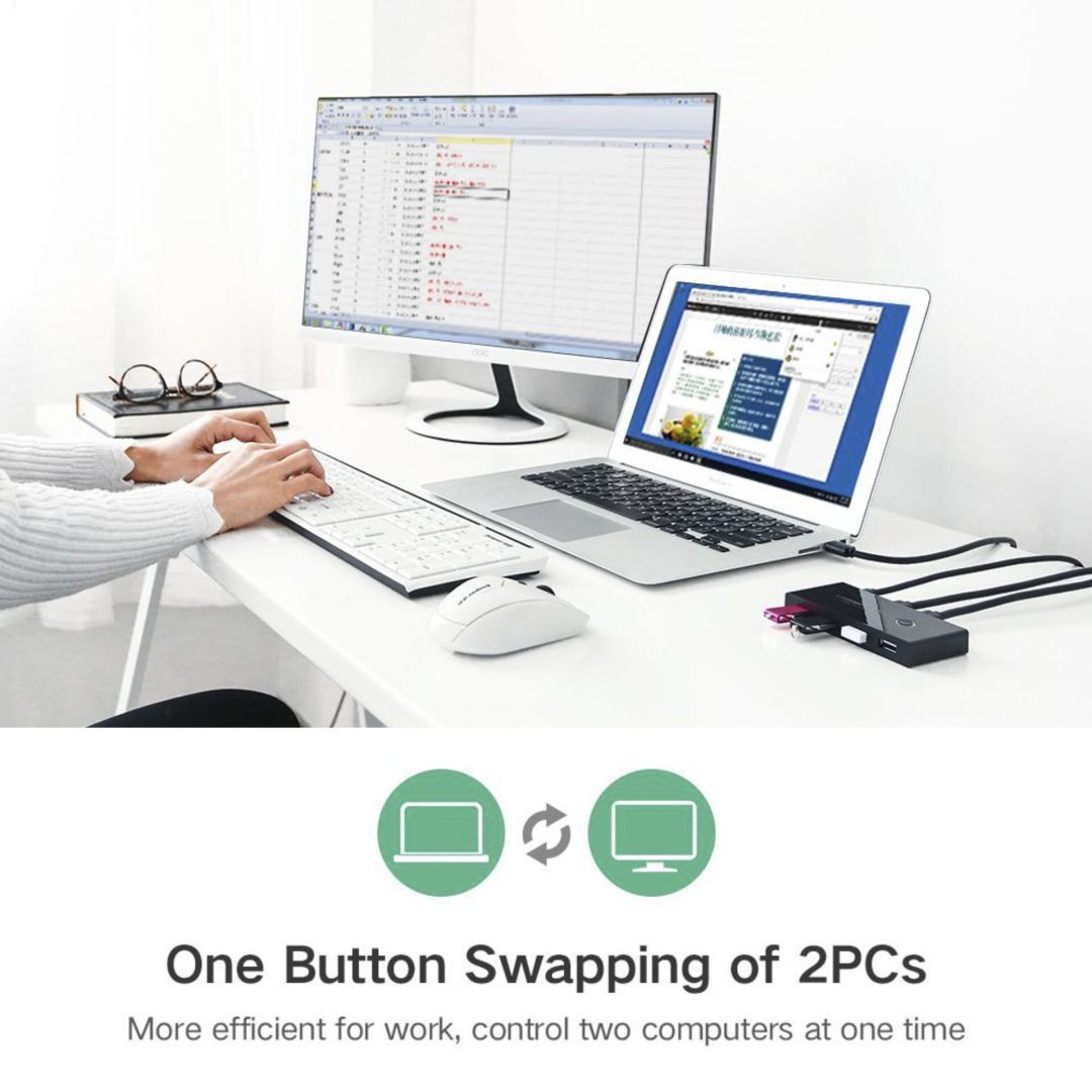 UGREEN USB 2x4 Sharing Switch Selector Black UGREEN USB 2x4 Sharing Switch Selector Black