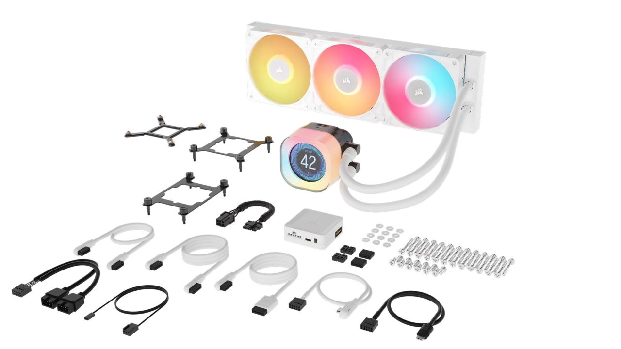 Corsair iCUE LINK TITAN 360 RX LCD Liquid CPU Cooler White Corsair iCUE LINK TITAN 360 RX LCD Liquid CPU Cooler White