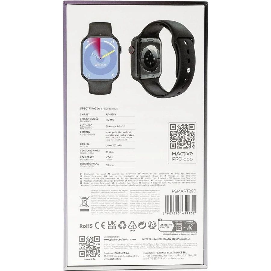 Platinet PSMART29B Smart Watch Black Platinet PSMART29B Smart Watch Black
