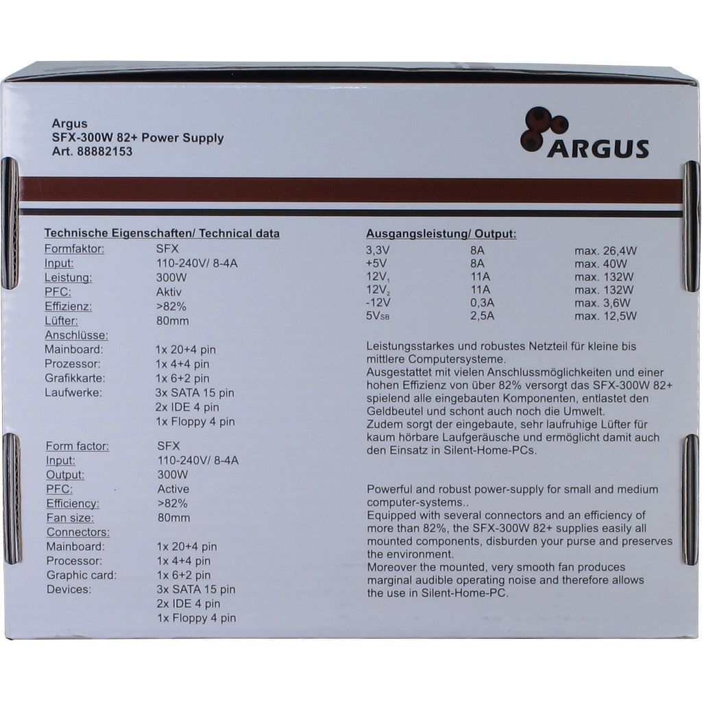 Inter-Tech 300W Argus SFX-300W Retail Inter-Tech 300W Argus SFX-300W Retail