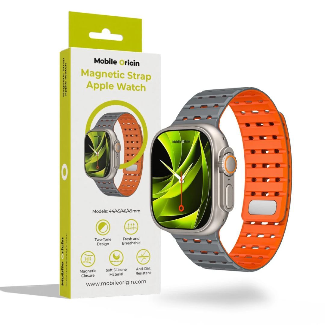Mobile Origin Magnetic Strap for AW 44/45/46/49mm Grey/Orange