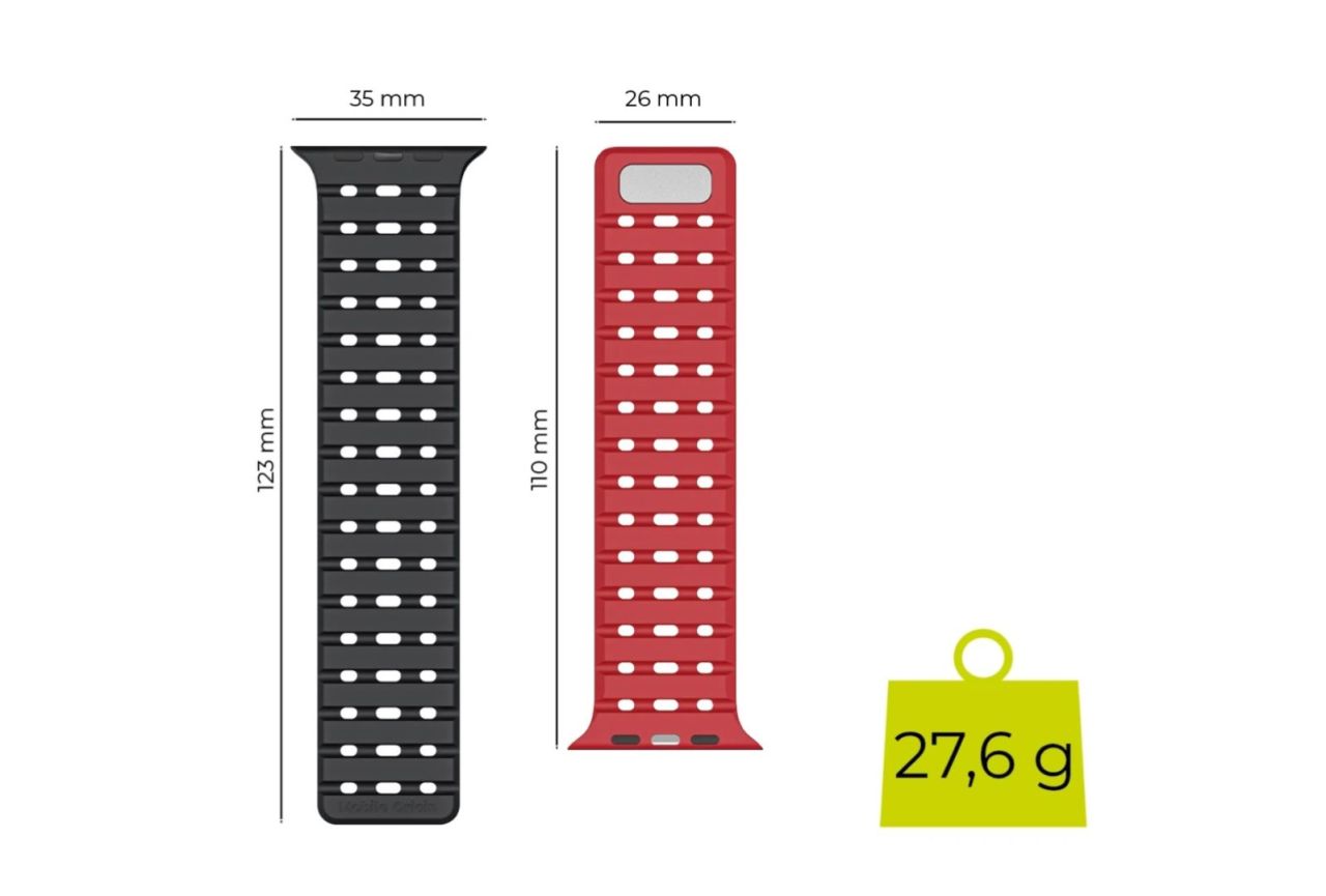 Mobile Origin Magnetic Strap for AW 44/45/46/49mm Black/Red Mobile Origin Magnetic Strap for AW 44/45/46/49mm Black/Red