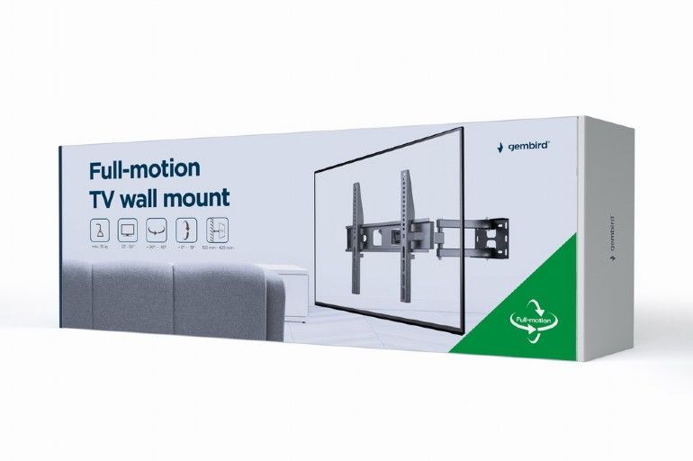 Gembird WM-55ST-03 TV wall mount (full-motion) 32”-55” Black Gembird WM-55ST-03 TV wall mount (full-motion) 32”-55” Black