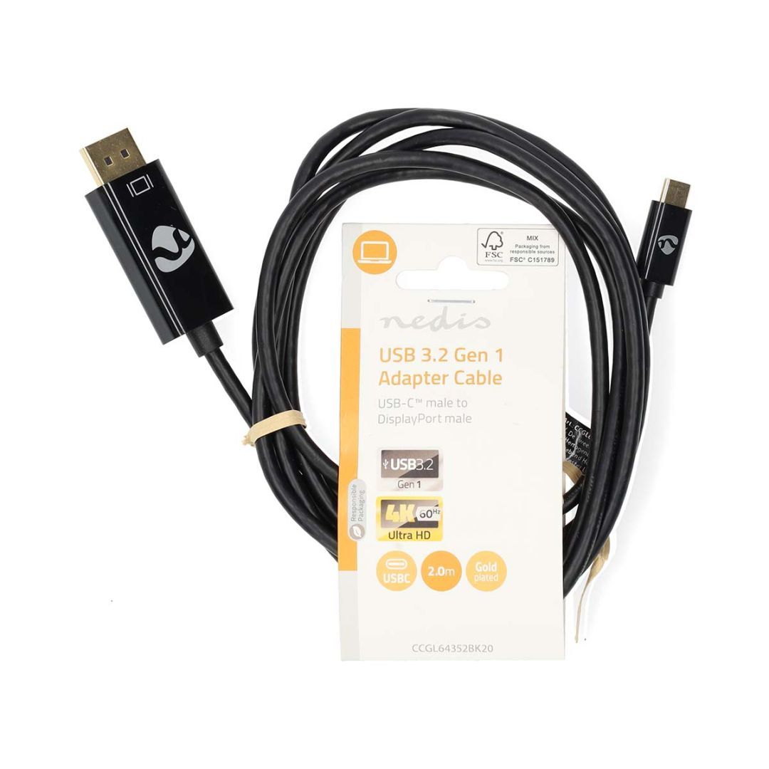 Nedis USB-C MaleMale to DisplayPort Male cable 2m Black Nedis USB-C MaleMale to DisplayPort Male cable 2m Black