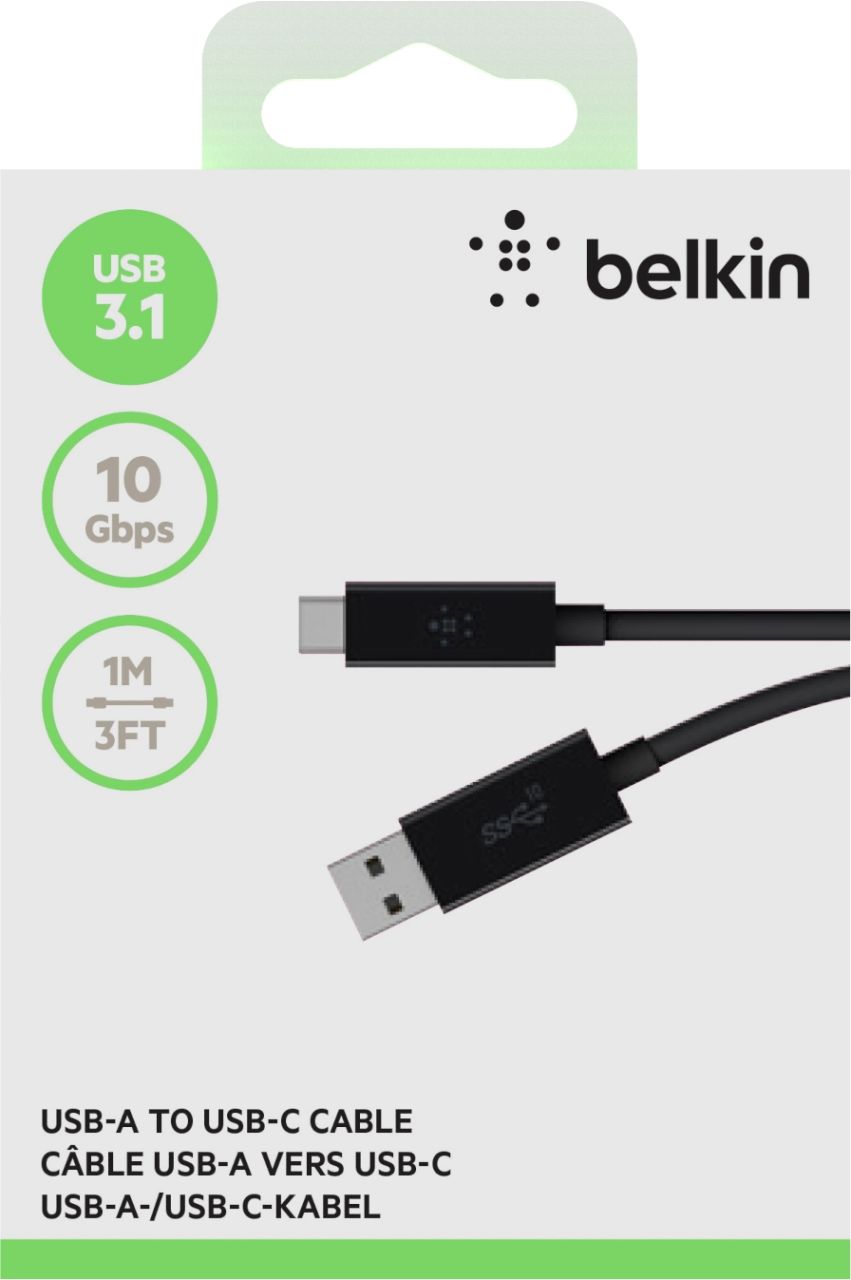 Belkin USB3.1 USB-C to USB-A 3.1 Cable 1m Black Belkin USB3.1 USB-C to USB-A 3.1 Cable 1m Black