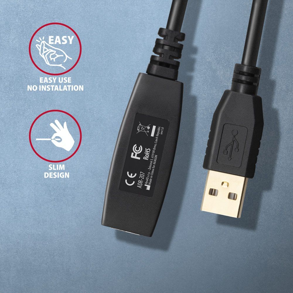 AXAGON ADR-207 USB Repeater cable 7,5m Black AXAGON ADR-207 USB Repeater cable 7,5m Black