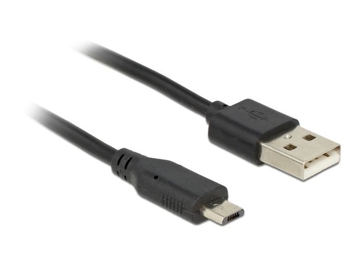 DeLock USB to microUSB kábel 1,5m Black DeLock USB to microUSB kábel 1,5m Black