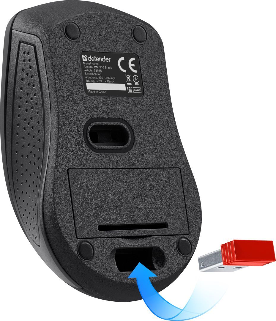 Defender RF Accura MM-935 Wireless Mouse Black Defender RF Accura MM-935 Wireless Mouse Black