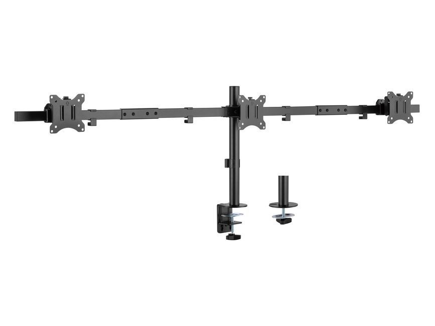 EQuip 17"-32" Articulating Triple Monitor Desk Mount Bracket Black EQuip 17"-32" Articulating Triple Monitor Desk Mount Bracket Black