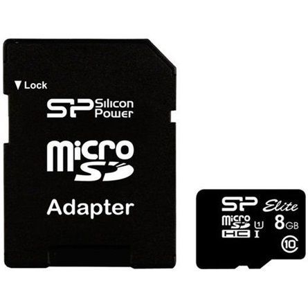Silicon Power 8GB microSDHC Class10 + SD adapterrel Silicon Power 8GB microSDHC Class10 + SD adapterrel