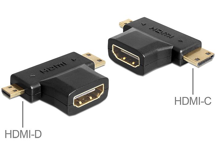 DeLock Adapter HDMI-A female > HDMI-C + HDMI-D male DeLock Adapter HDMI-A female > HDMI-C + HDMI-D male