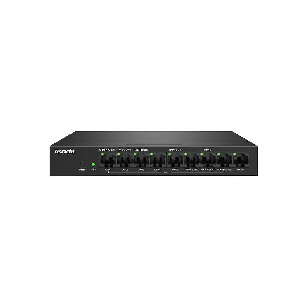 Tenda G0-8G-PoE 9 Port Gigabit Ethernet PoE Router Tenda G0-8G-PoE 9 Port Gigabit Ethernet PoE Router