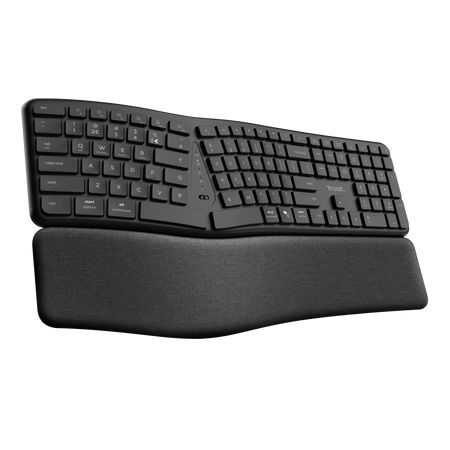 Trust Keyra Ergonomic multidevice Wireless Keyboard Black US