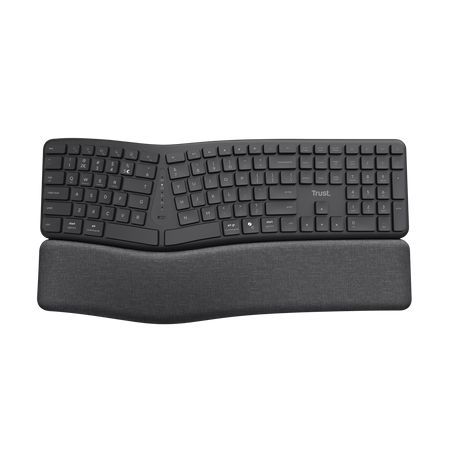 Trust Keyra Ergonomic multidevice Wireless Keyboard Black US