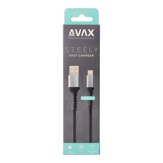 Avax CB401G STEELY USB-A - Lightning 20W 1,5m Cable Black/Grey Avax CB401G STEELY USB-A - Lightning 20W 1,5m Cable Black/Grey
