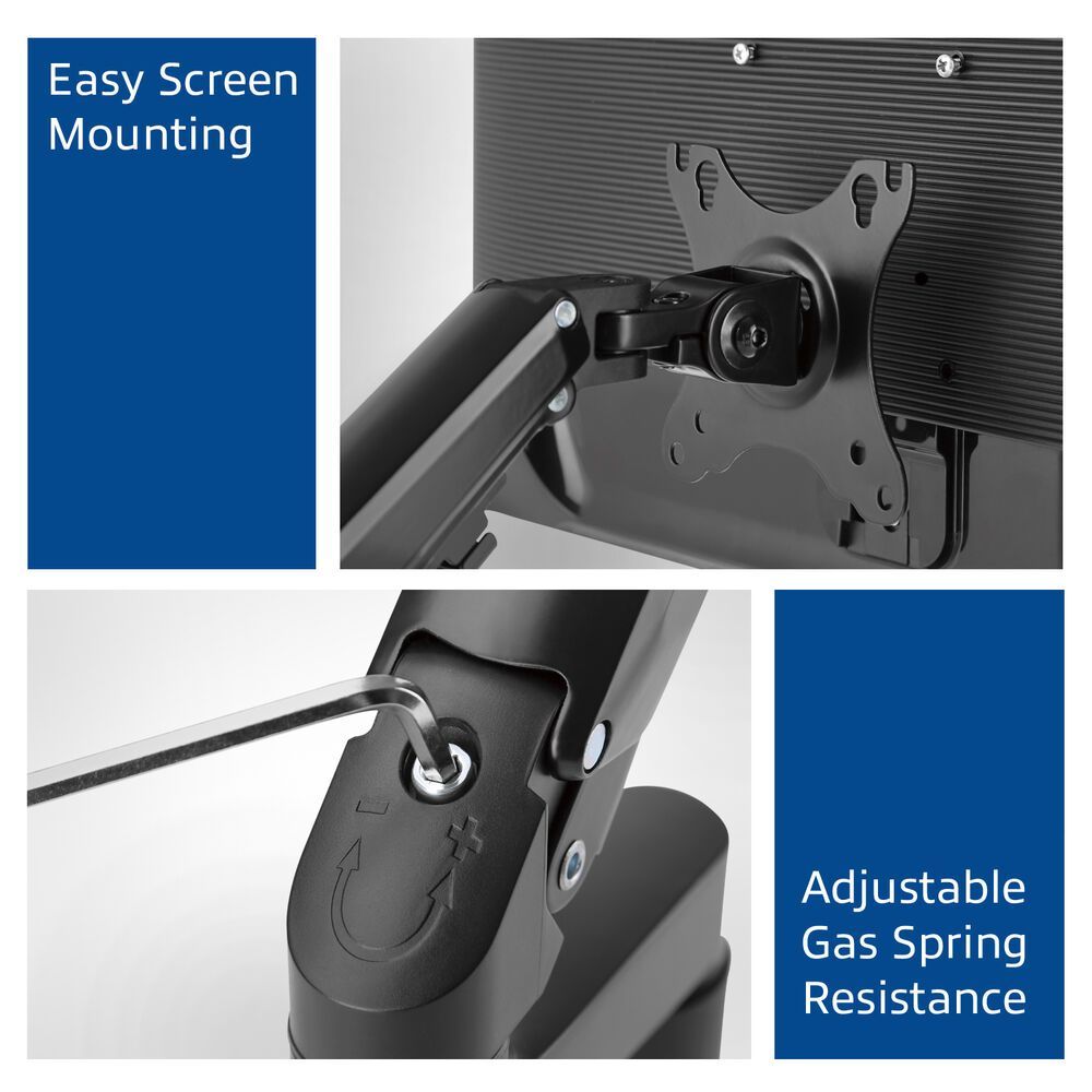 ACT AC8310 Monitor wall mount with gas spring 1 screen Black ACT AC8310 Monitor wall mount with gas spring 1 screen Black
