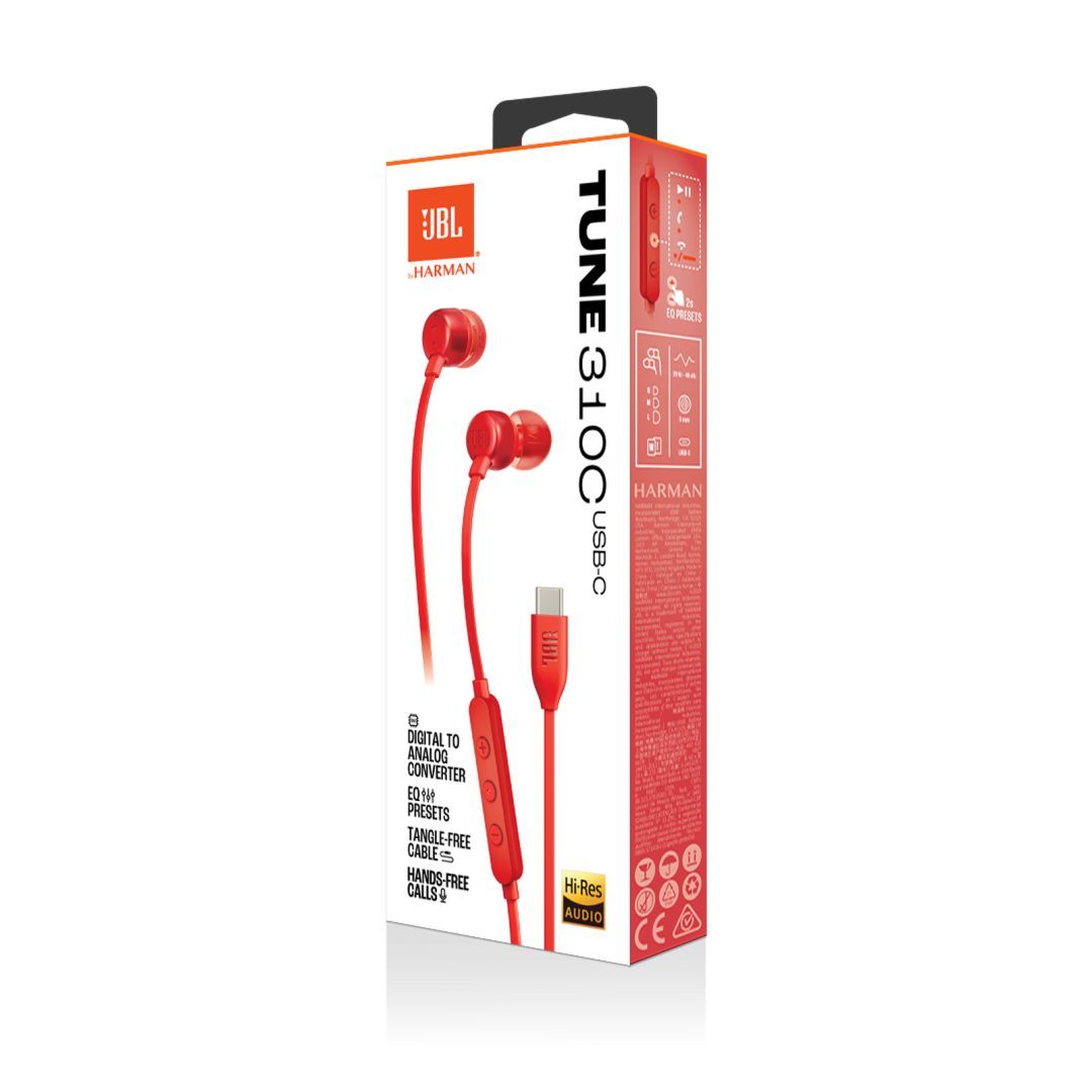 JBL Tune 310C Headset Red JBL Tune 310C Headset Red