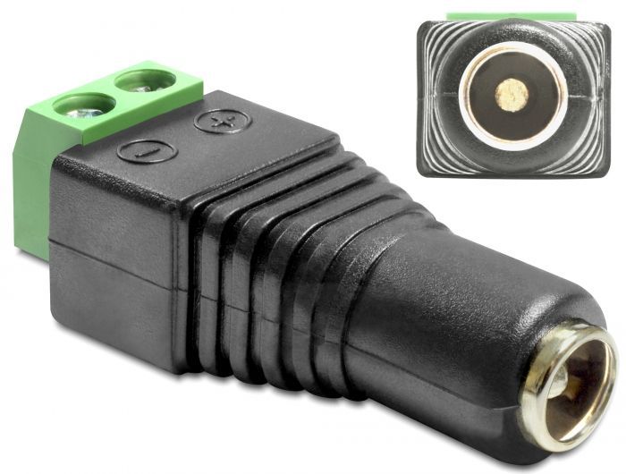 DeLock Adapter DC 5.5 x 2.5mm female > Terminal Block 2pin DeLock Adapter DC 5.5 x 2.5mm female > Terminal Block 2pin