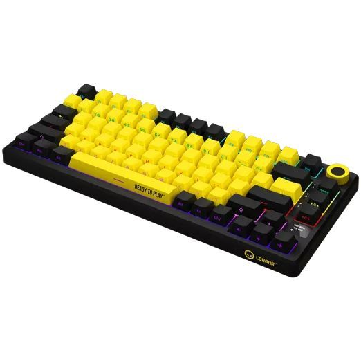 LORGAR KBP7075W Gaming Wireless Bluetooth Keyboard Black/Yellow US LORGAR KBP7075W Gaming Wireless Bluetooth Keyboard Black/Yellow US