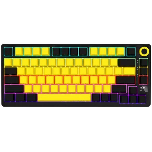LORGAR KBP7075W Gaming Wireless Bluetooth Keyboard Black/Yellow US LORGAR KBP7075W Gaming Wireless Bluetooth Keyboard Black/Yellow US