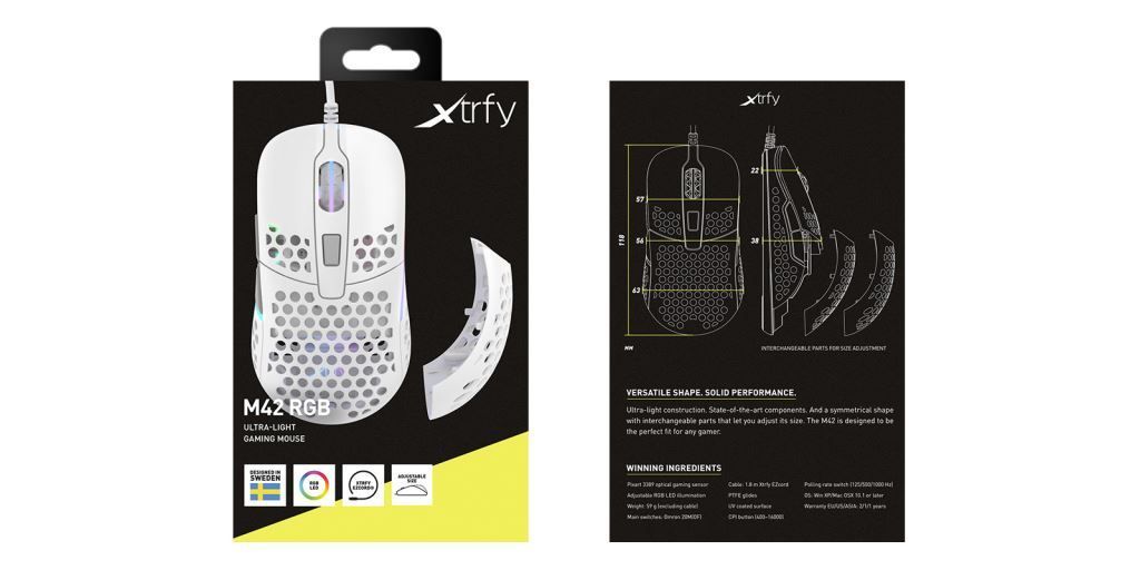 Cherry XTRFY M42 RGB Gaming mouse White Cherry XTRFY M42 RGB Gaming mouse White