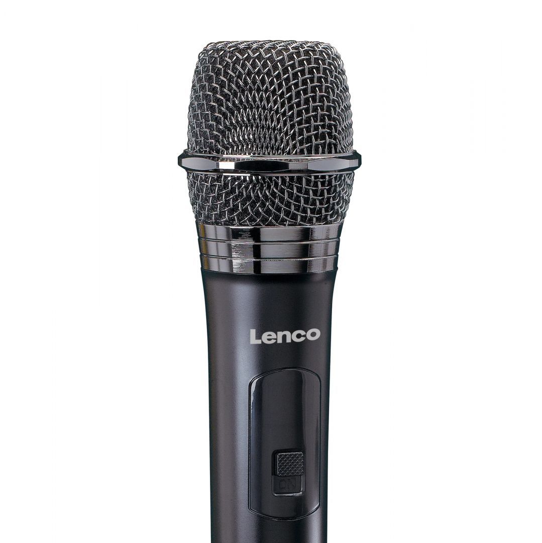 Lenco MCW-011BK wireless Microphone with 6,3mm battery powered receiver Black Lenco MCW-011BK wireless Microphone with 6,3mm battery powered receiver Black