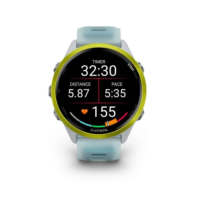 Garmin Forerunner 570 47mm Amp Yellow Aluminum with Translucent Whitestone/Turquoise Band Garmin Forerunner 570 47mm Amp Yellow Aluminum with Translucent Whitestone/Turquoise Band
