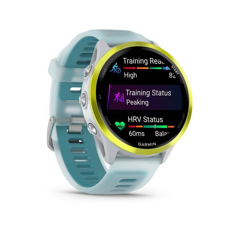 Garmin Forerunner 570 47mm Amp Yellow Aluminum with Translucent Whitestone/Turquoise Band Garmin Forerunner 570 47mm Amp Yellow Aluminum with Translucent Whitestone/Turquoise Band
