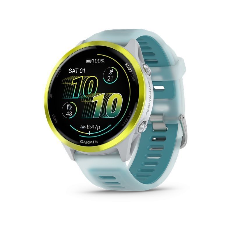 Garmin Forerunner 570 47mm Amp Yellow Aluminum with Translucent Whitestone/Turquoise Band Garmin Forerunner 570 47mm Amp Yellow Aluminum with Translucent Whitestone/Turquoise Band
