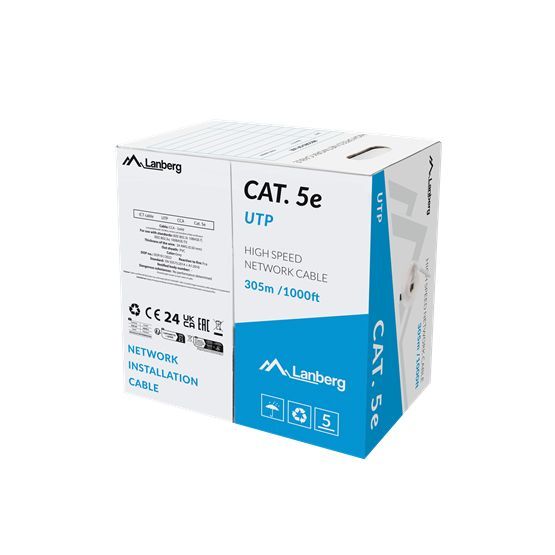 Lanberg CAT5e UTP Installation cable 305m Grey Lanberg CAT5e UTP Installation cable 305m Grey