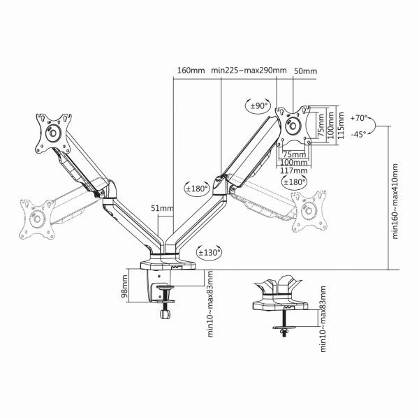 SBOX LCD-S024 Desktop Mount 17"-32" Black SBOX LCD-S024 Desktop Mount 17"-32" Black