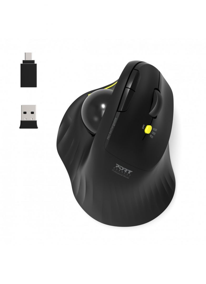 Port Designs Bluetooth Wireless Ergonomic Mouse Black Port Designs Bluetooth Wireless Ergonomic Mouse Black
