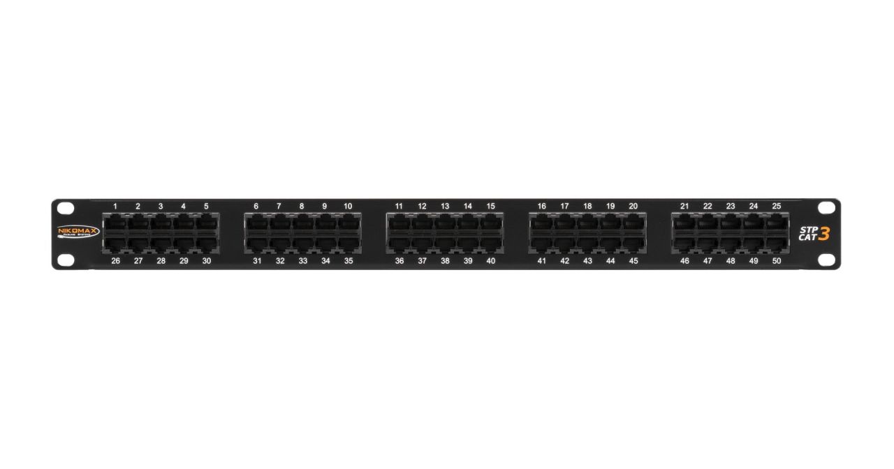 NIKOMAX 50-port Patch Panel 1U Black NIKOMAX 50-port Patch Panel 1U Black