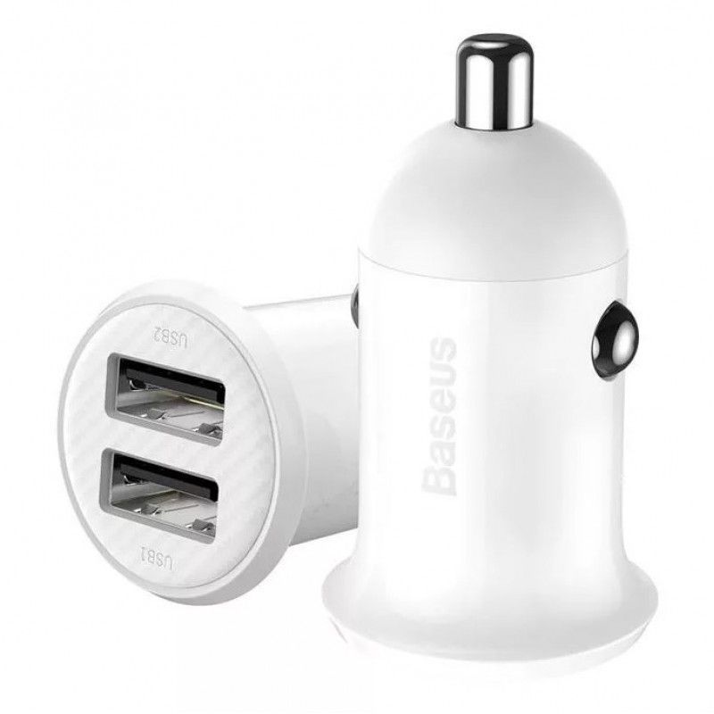 Baseus Golden Grain Pro Car Charger White Baseus Golden Grain Pro Car Charger White