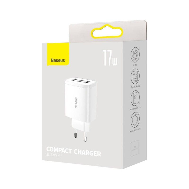 Baseus Compact 17W Wall Charger White Baseus Compact 17W Wall Charger White