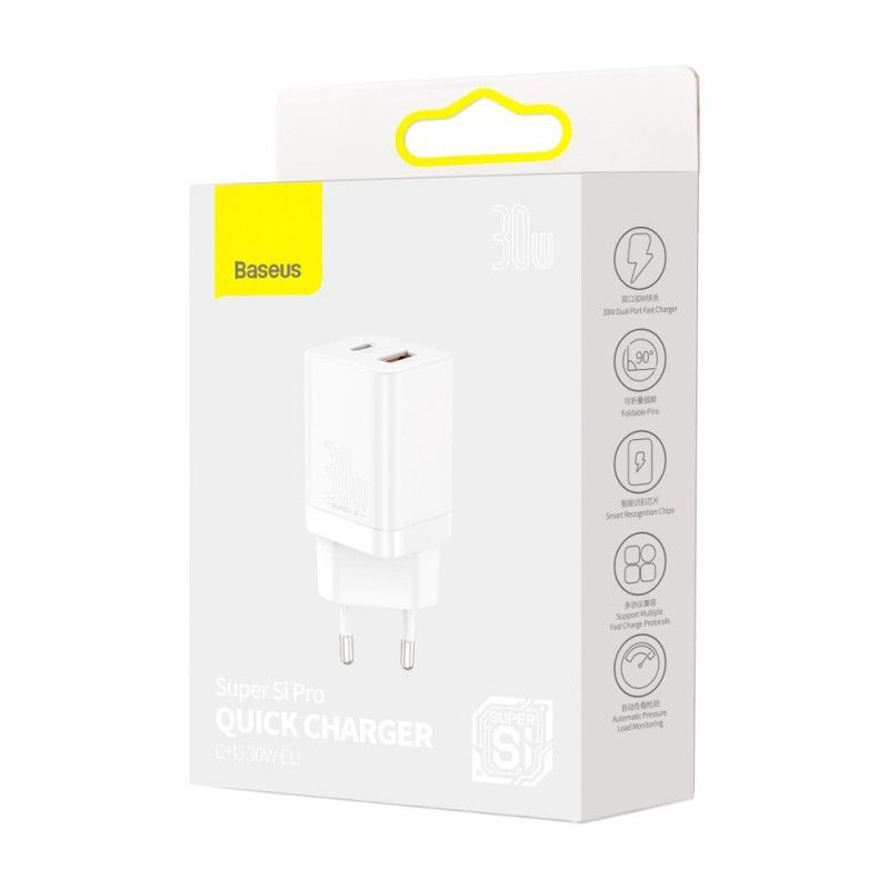 Baseus Super Si Pro 30W Wall Charger White Baseus Super Si Pro 30W Wall Charger White