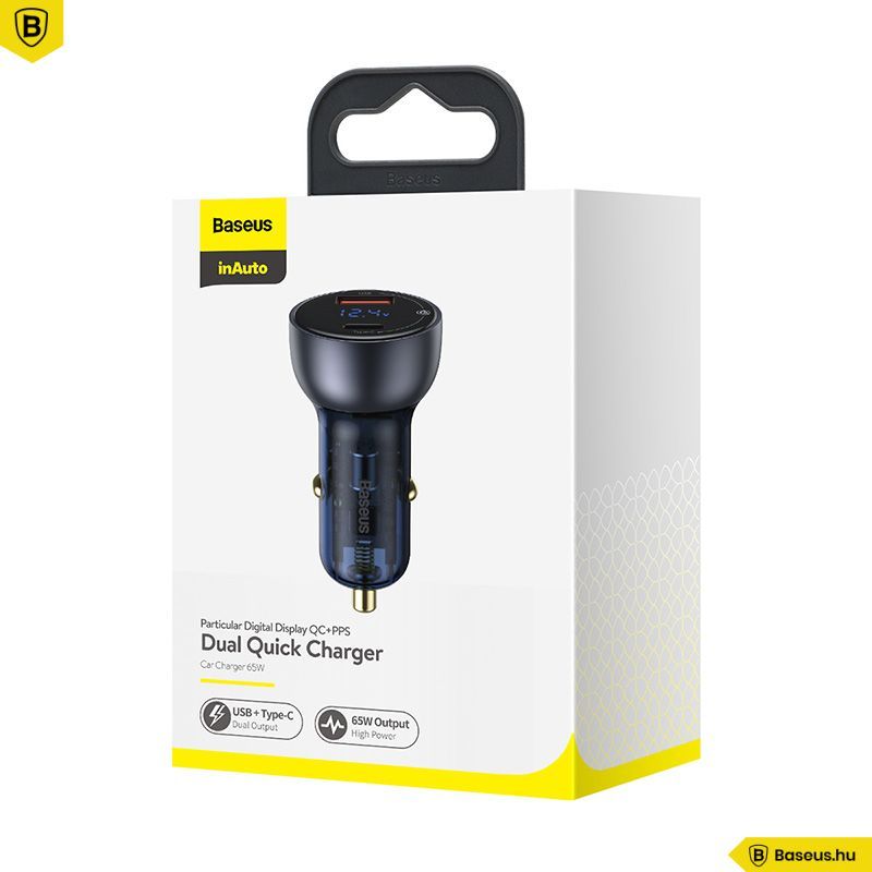 Baseus Particular Dual Quick Car Charger Grey Baseus Particular Dual Quick Car Charger Grey