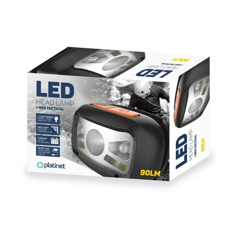 Platinet Head Lamp 3W 270lm 1200mAh Rechargeable Motion Sensor Black Platinet Head Lamp 3W 270lm 1200mAh Rechargeable Motion Sensor Black