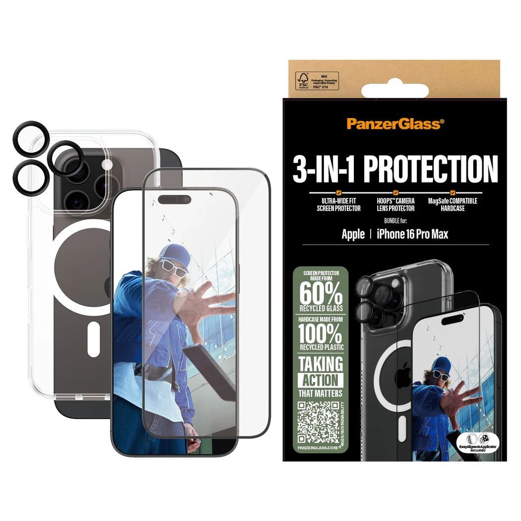 PanzerGlass PanzerGlass 3-in-1 Privacy Protection Bundle iPhone 16 Pro Max PanzerGlass PanzerGlass 3-in-1 Privacy Protection Bundle iPhone 16 Pro Max