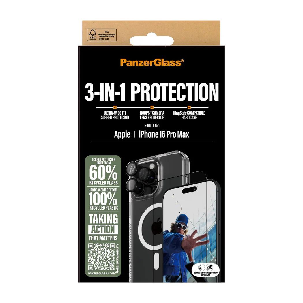PanzerGlass PanzerGlass 3-in-1 Privacy Protection Bundle iPhone 16 Pro Max PanzerGlass PanzerGlass 3-in-1 Privacy Protection Bundle iPhone 16 Pro Max