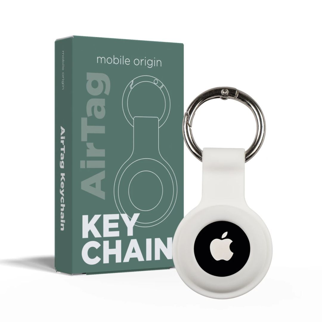 Mobile Origin Airtag KeyChain White Mobile Origin Airtag KeyChain White
