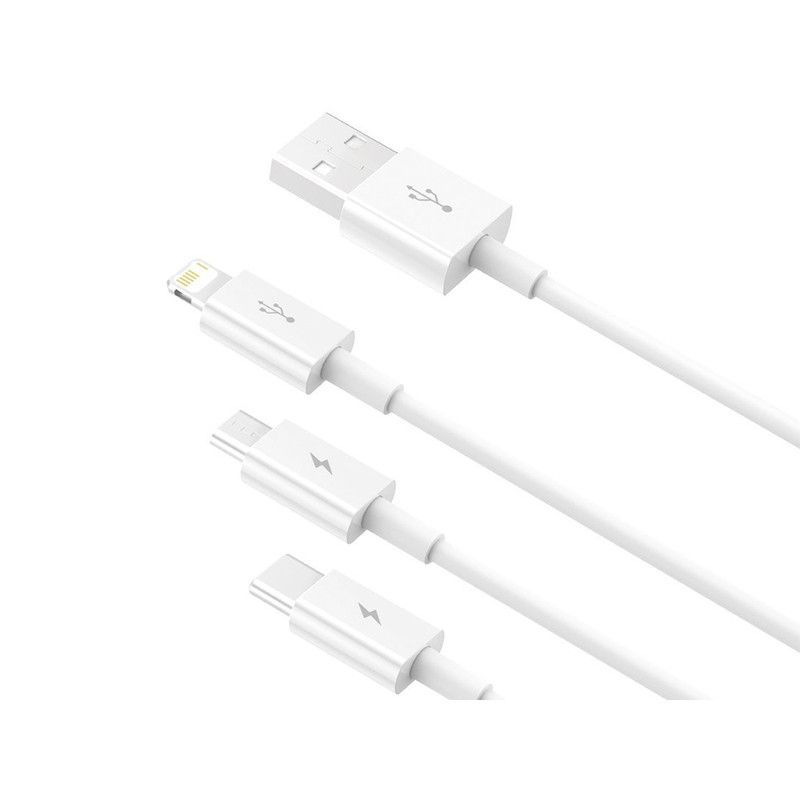 Baseus Superior Series 3 in 1 USB Cable 1,2m White Baseus Superior Series 3 in 1 USB Cable 1,2m White