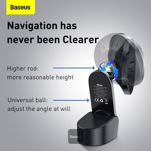 Baseus MagSafe autós telefontartó vezeték nélküli Qi töltő 15W Big Energy Black Baseus MagSafe autós telefontartó vezeték nélküli Qi töltő 15W Big Energy Black