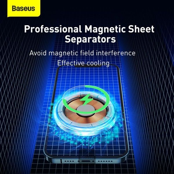 Baseus MagSafe autós telefontartó vezeték nélküli Qi töltő 15W Big Energy Black Baseus MagSafe autós telefontartó vezeték nélküli Qi töltő 15W Big Energy Black