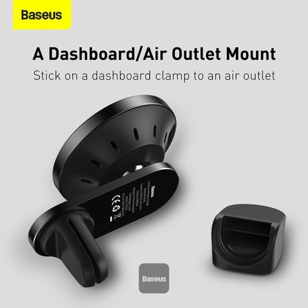 Baseus MagSafe autós telefontartó vezeték nélküli Qi töltő 15W Big Energy Black Baseus MagSafe autós telefontartó vezeték nélküli Qi töltő 15W Big Energy Black