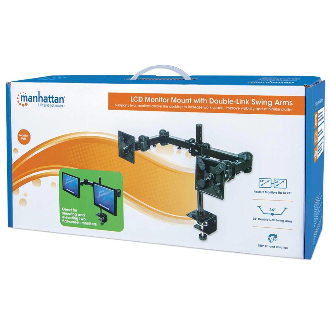 Manhattan LCD Monitor Mount with 2 Double-Link Swing Arm Manhattan LCD Monitor Mount with 2 Double-Link Swing Arm