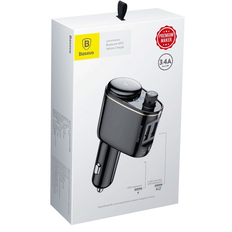 Baseus Locomotive Bluetooth FM Transzmitter Black Baseus Locomotive Bluetooth FM Transzmitter Black