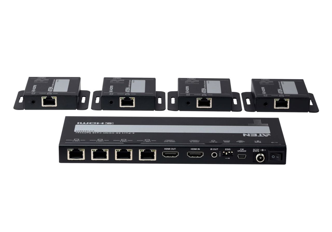ATEN VS1824KIT 4-Port 4K HDMI Cat 6 Splitter with Receivers